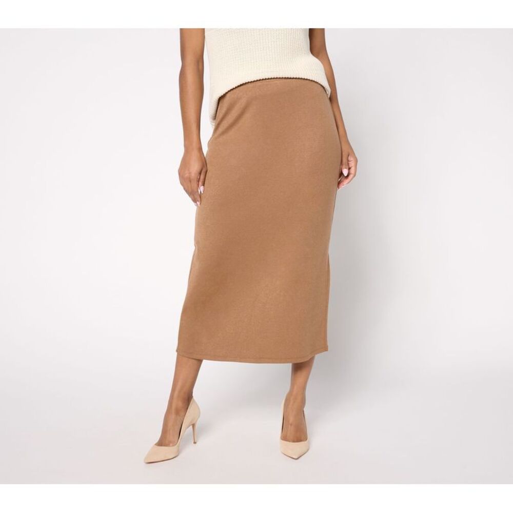 SUNNYLiFE Women's Skirt Sz XL Luxe Sweater Knit Long Brown